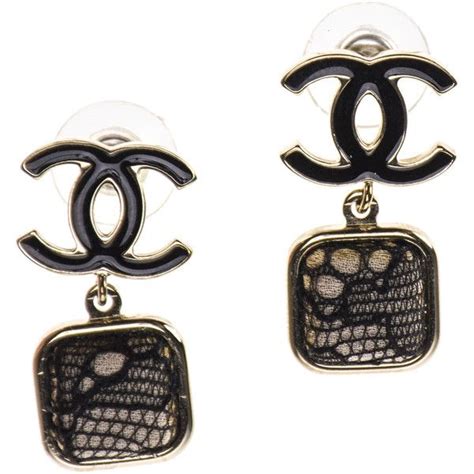 chanel dangke black earrings square|chanel earrings for women.